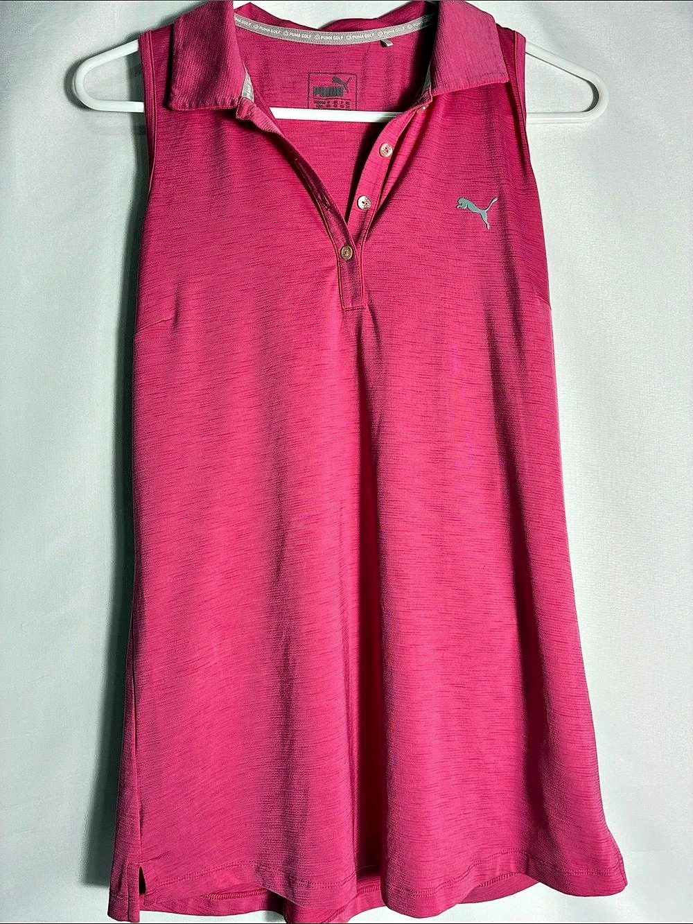 PUMA Golf Women's Sleeveless Performance Polo Shirt - Fuchsia Pink Size Medium